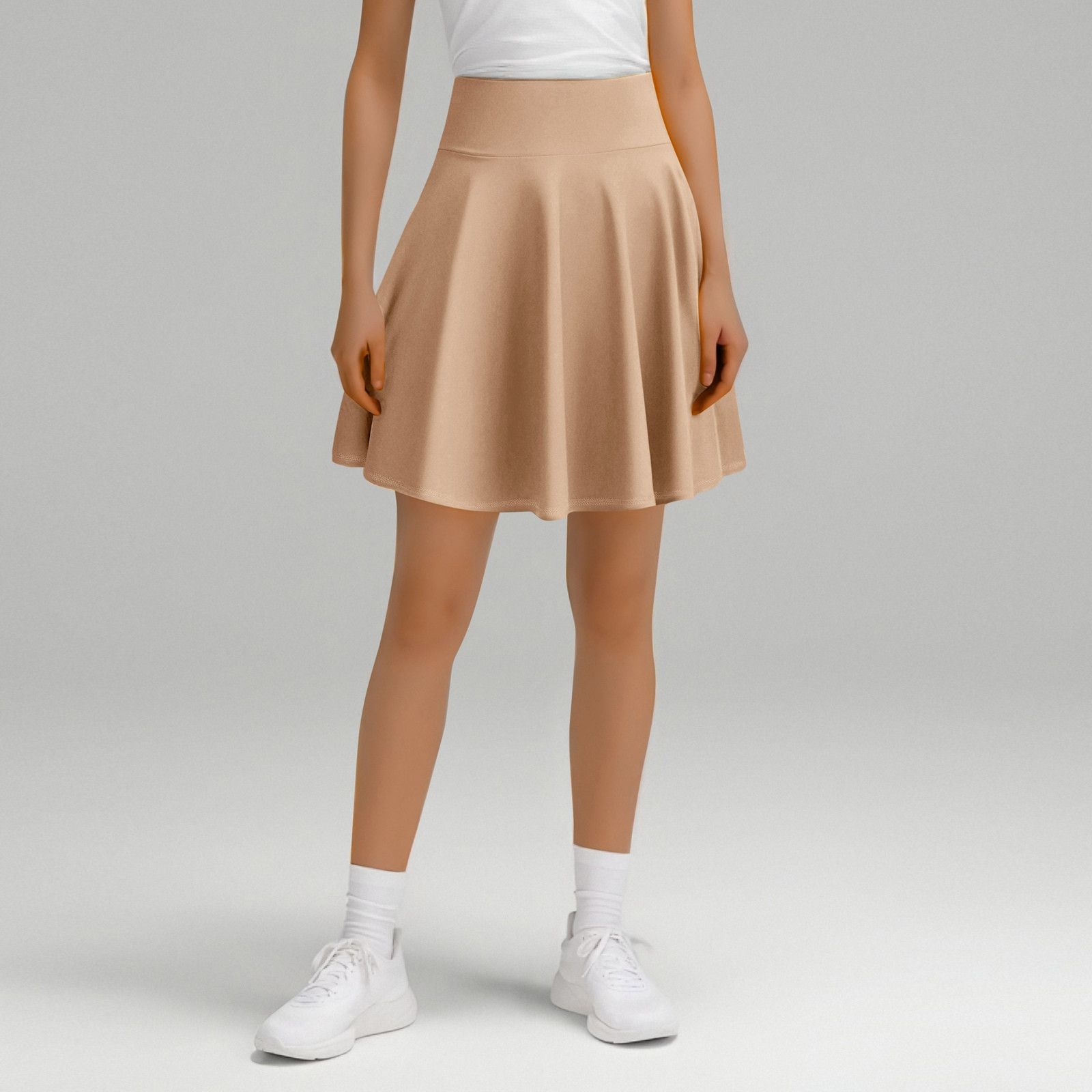 thumbnail image 2 of Falda midi plisada de corte A para mujer: falda media de 45 cm de poliéster y spandex, no transparente, versátil para todas las ocasiones, tallas S-XXXXL, 2 of 5